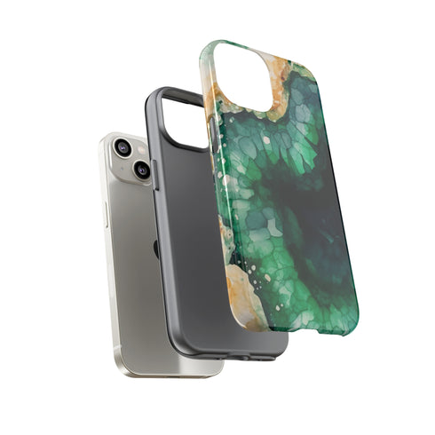Green Geode in Watercolor - Impact Resistant Phone Case